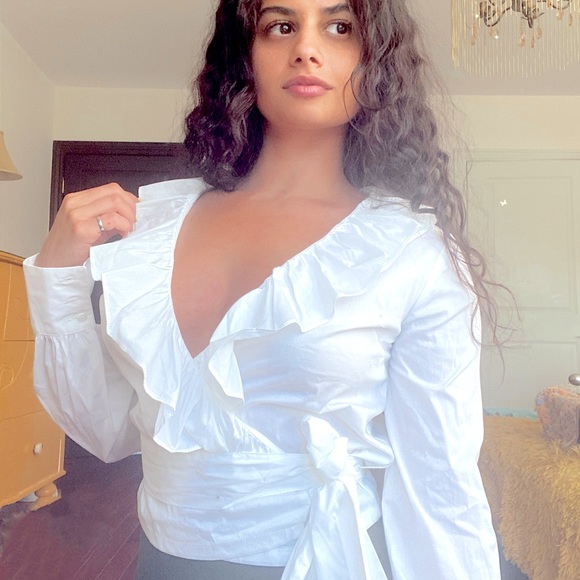 Ruffle Wrap dress shirt - Picture 6 of 6